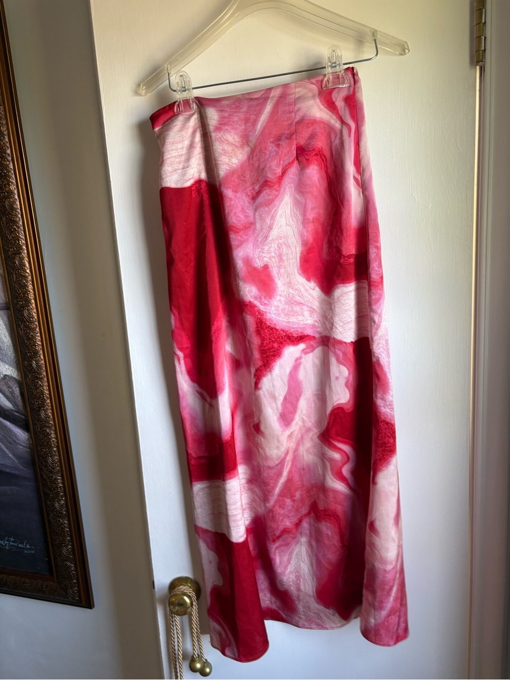 Pink and White Marble Maxi Skirt - Picture 2 of 5